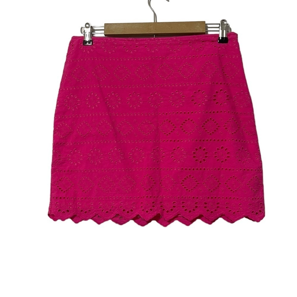 Vineyard Vines Hot Pink Eyelet Mini Skirt Size 4 Preppy‎ Resortwear Travel